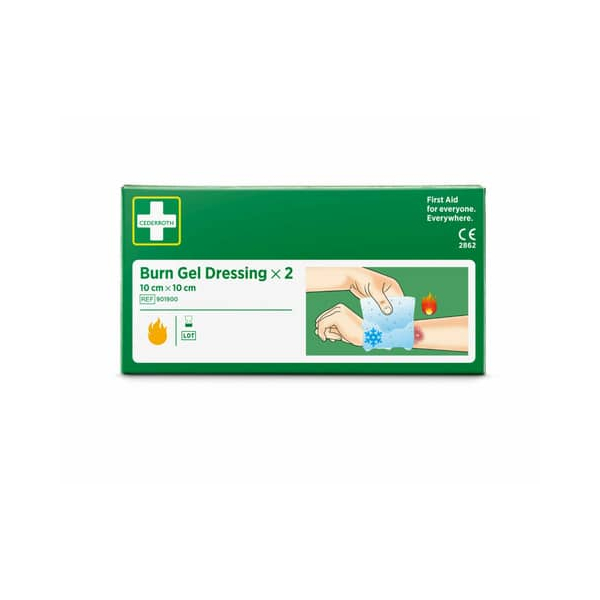 7310619019007 - Cederroth Burn Gel Dressing Verband Gelkompressen bei Brandwunden durch Verbrennungen 1 Packung = 2 Stück