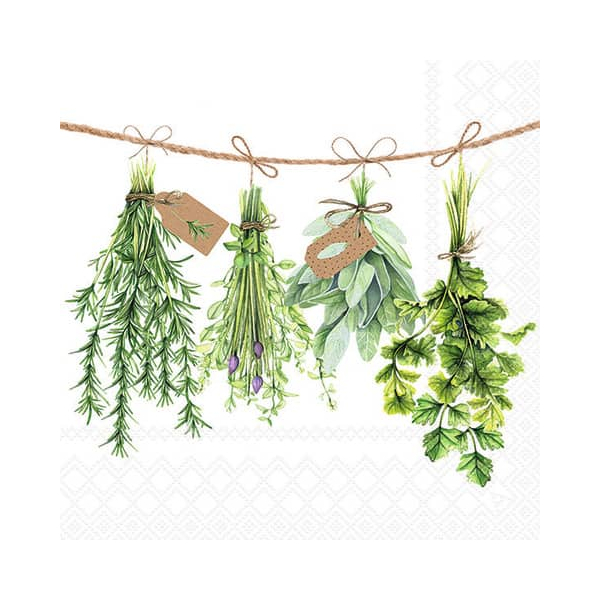 8712159174915 - Motivserviette 33x33cm Fresh herbs 8712159174915 20 Stück