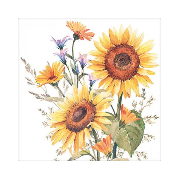 8712159184020 - Motivserviette 33x33cm Sonnenblumen 8712159184020 20 Stück