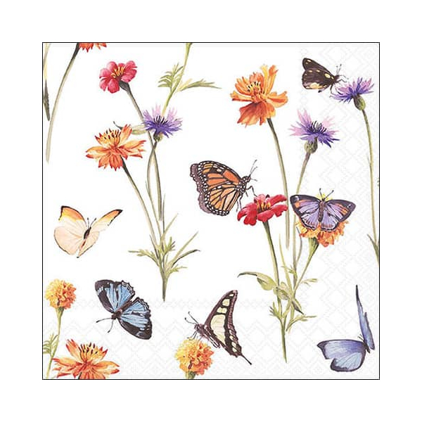 8712159201680 - Motivserviette 33x33cm Butterfly garden 8712159201680 20 Stück