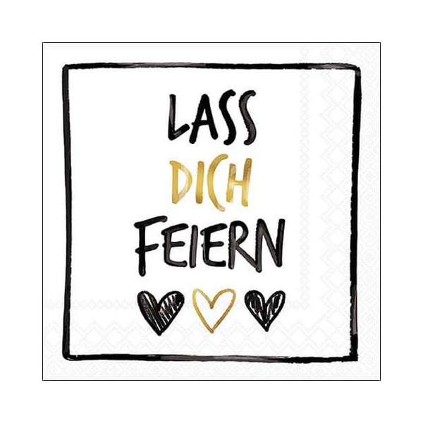 8712159204858 - Motivserviette 33x33cm Lass dich feiern 8712159204858 20 Stück