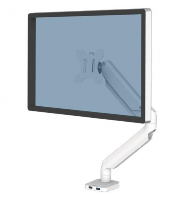 8056201 Platin Einzel Monitorarm Weiß