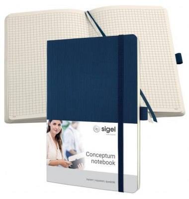 CO326 Premium Notizbuch kariert, A5, Softcover, blau