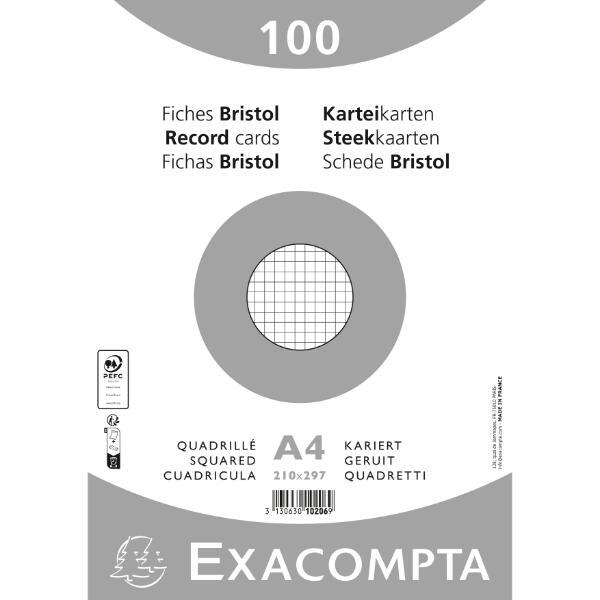 3130630102069 - Karteikarte 10206E kariert A4 Karton 205 gqm weiß 3130630102069 100 Stück