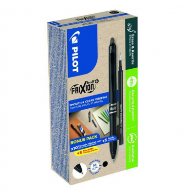 Frixion Ball Plus 0,7 mm, inkl. 10 Minen, schwarz