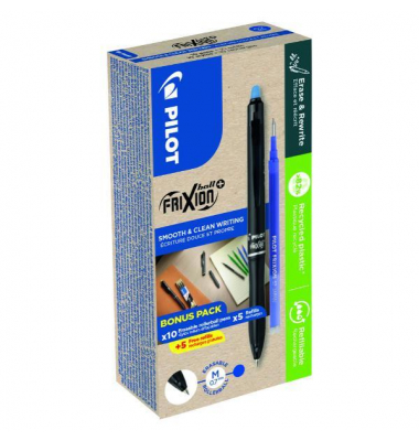 Frixion Ball Plus 0,7 mm, inkl. 10 Minen, blau