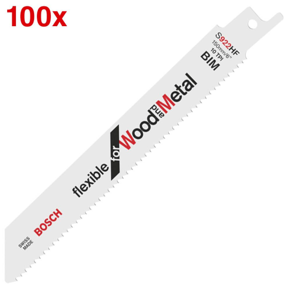 3165140346184 - 100 BOSCH S 922 HF Flexible for Wood and Metal Säbelsägeblätter 3165140346184 100 Stück