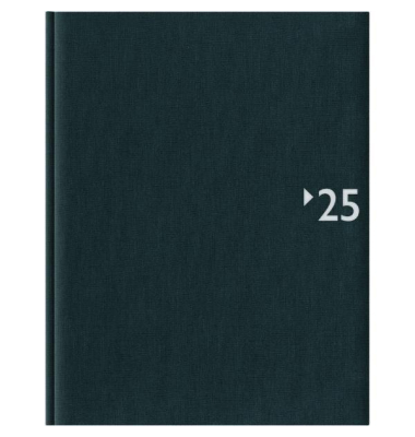 Buchkalender 732-2621, anthrazit, 1 Woche / 2 Seiten, 21x26,5cm (A4), 2025