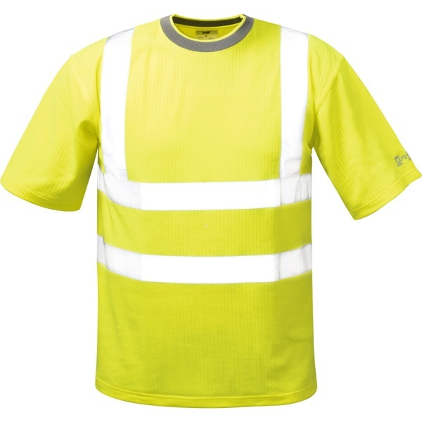 4025888211122 - T-Shirt STEVEN 75 % Polyester25 % Baumwolle Größe L neongelb 4025888211122 Safestyle