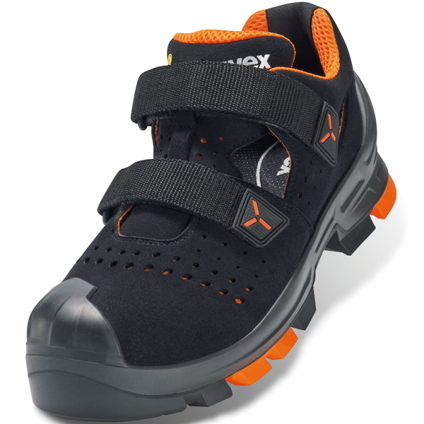 4031101652719 - uvex 2 Sicherheitsschuh S1P Sandalen Velours schwarz orange 38 11 - 6500238