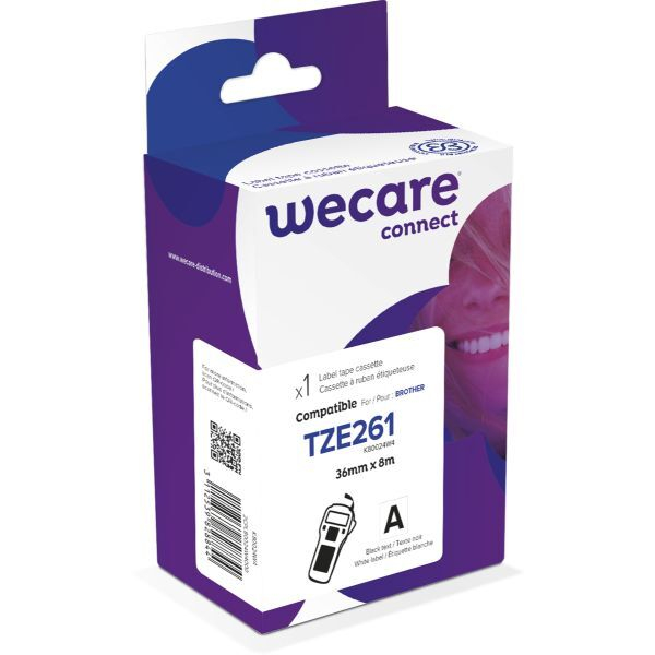 3112539828844 - Schriftband K80024W4 36mm x 8m schwarz weiß laminiert kompatibel zu P-touch TZe-261 3112539828844 wecare