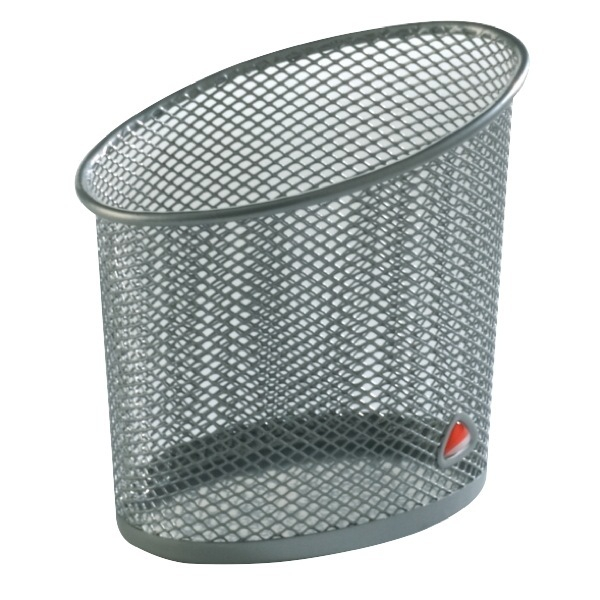 3129710008896 - Stifteköcher Mesh Stahl Ellipse 103 x 73 x 120 mm 1 Fach silber 3129710008896 ALBA