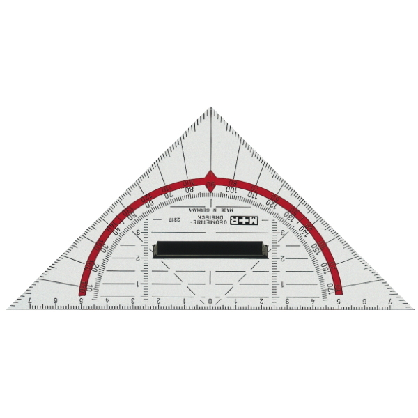 4004627409013 - Geometriedreieck 23180000 Hypotenuse 160mm mit Griff transparent 4004627409013 M+R