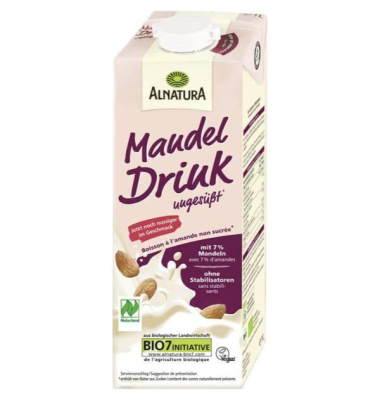 Mandeldrink 3534261000, 3,3% Fett, laktosefrei, vegan, 8x 1 Liter, im Tetrapack