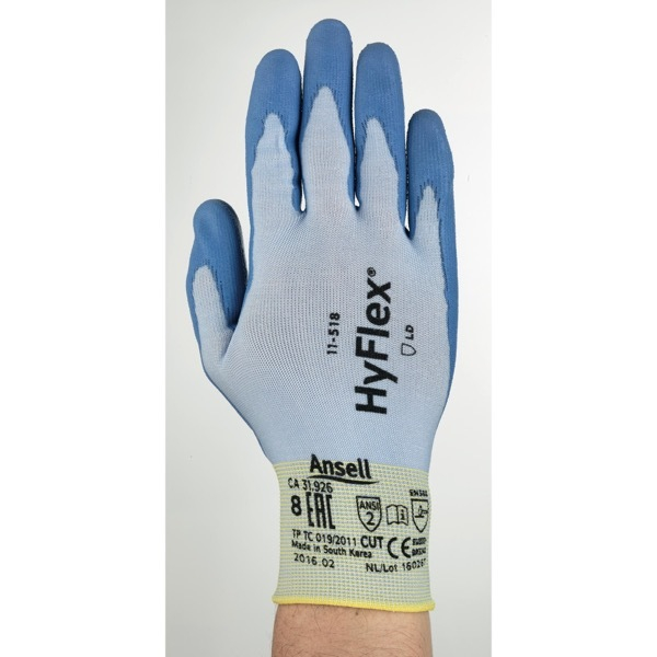 0076490478612 - Schnittschutzhandschuhe HyFlex 11-518 Größe 8 blau 12 Paar 0076490478612 12 Stück