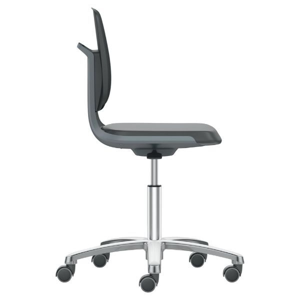 4016849597539 - - Arbeitsdrehstuhl mit Flex-Rückenlehne u Sitzkante Sitzschale anthrazit Sitz Stoff schwarz Rollen Sitz Höhe 450-650 mm