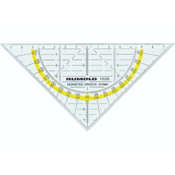 4012108192408 - Geometriedreieck 1026 Hypothenuse 160 mm mm-Teilung transparent 4012108192408 Rumold