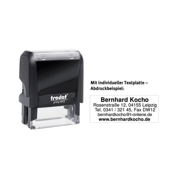 9004546463818 - Stempel Printy mit Textplatte schwarz 9004546463818 trodat