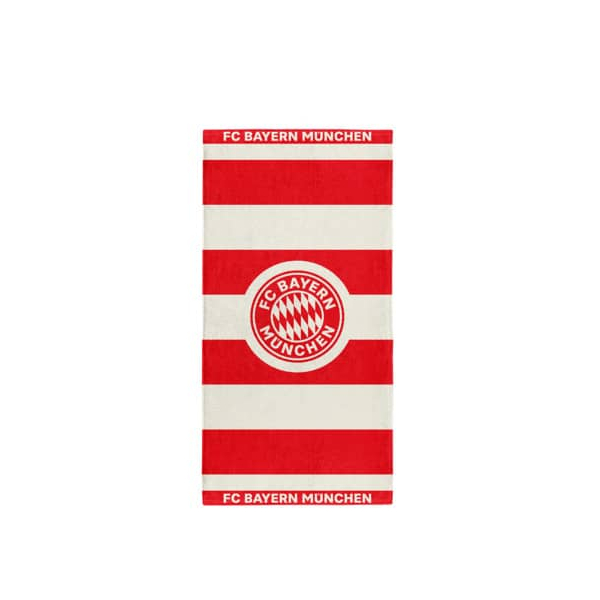 4066974506463 - Strandtuch Logo Stripes rotweiß 4066974506463 FC Bayern