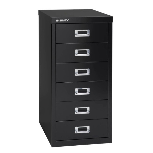 5020073747409 - Schubladenschrank MultiDrawer? 29er Serie L296833 Stahl 6 Schubladen (Vollauszug) A4 279 x 59 x 38 cm schwarz