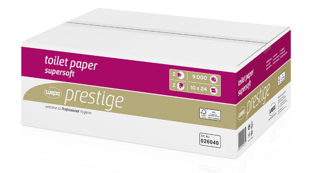 Wepa Toilettenpapier 026040 Prestige 2-lagig 9000 Einzelblatt
