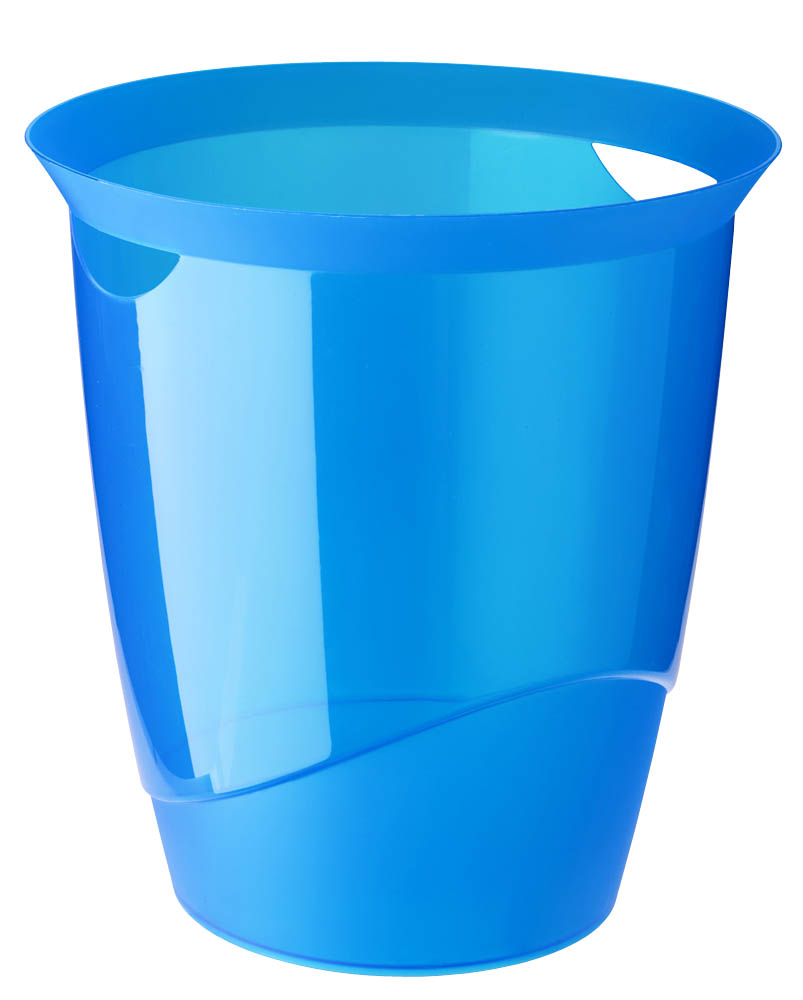 DURABLE Papierkorb TREND 16 Liter blau transluzent