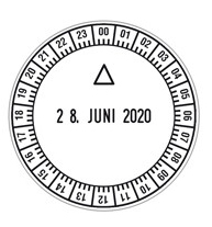 Stempel mit Datum und Uhrzeit